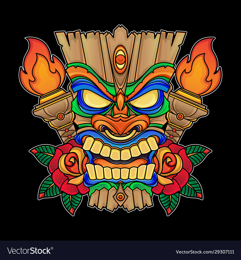 Holiday mask tiki vector image Holiday mask tiki