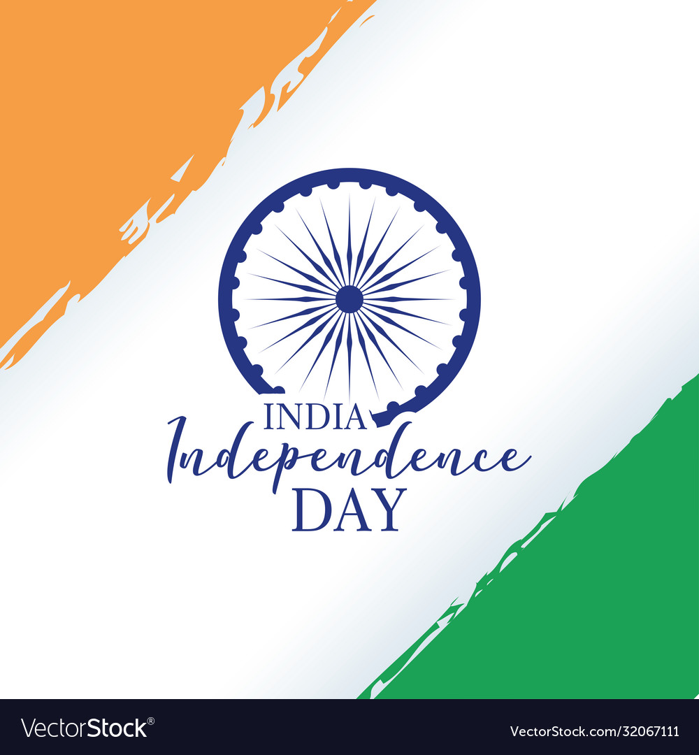 Intependence day india with flag Royalty Free Vector Image