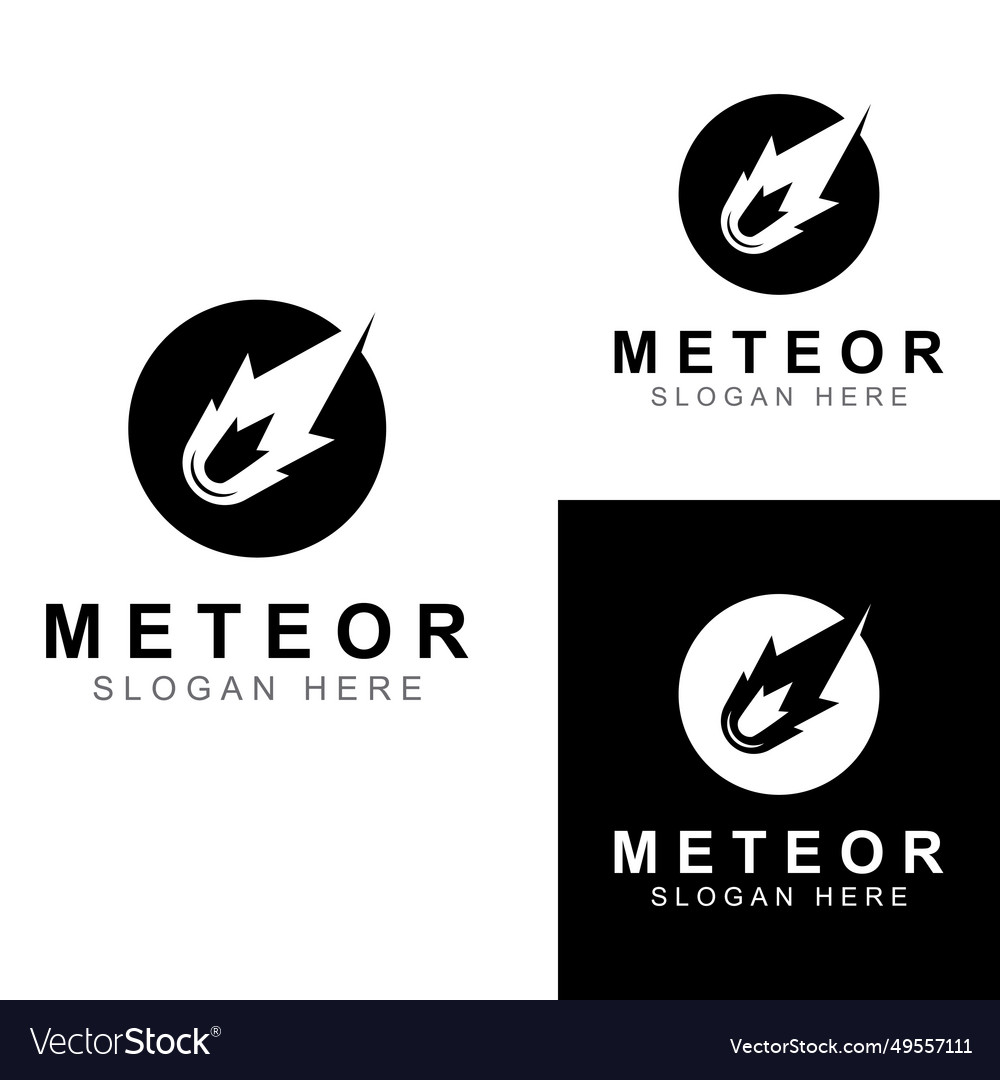 Logo design template meteor or space object