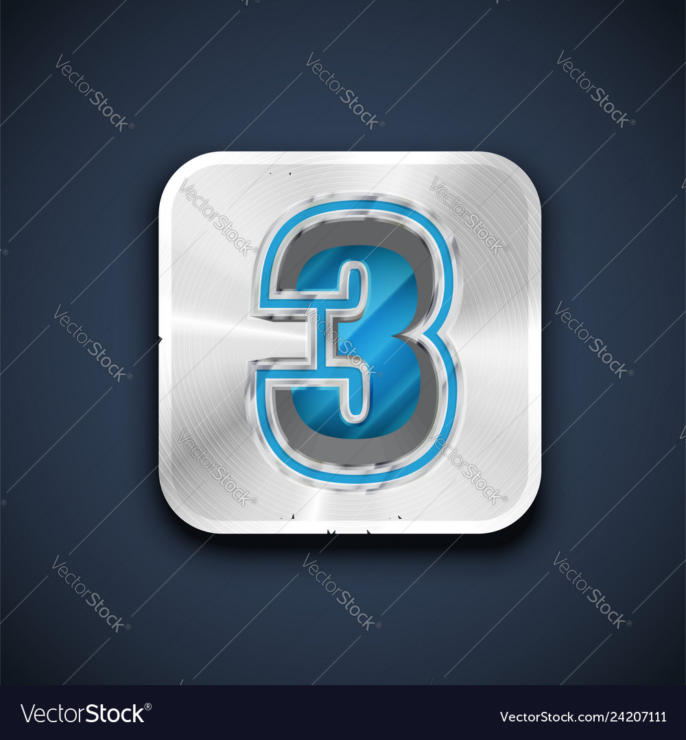 Metallic 3d character from a font set vector image Metallic 3d character from a font set