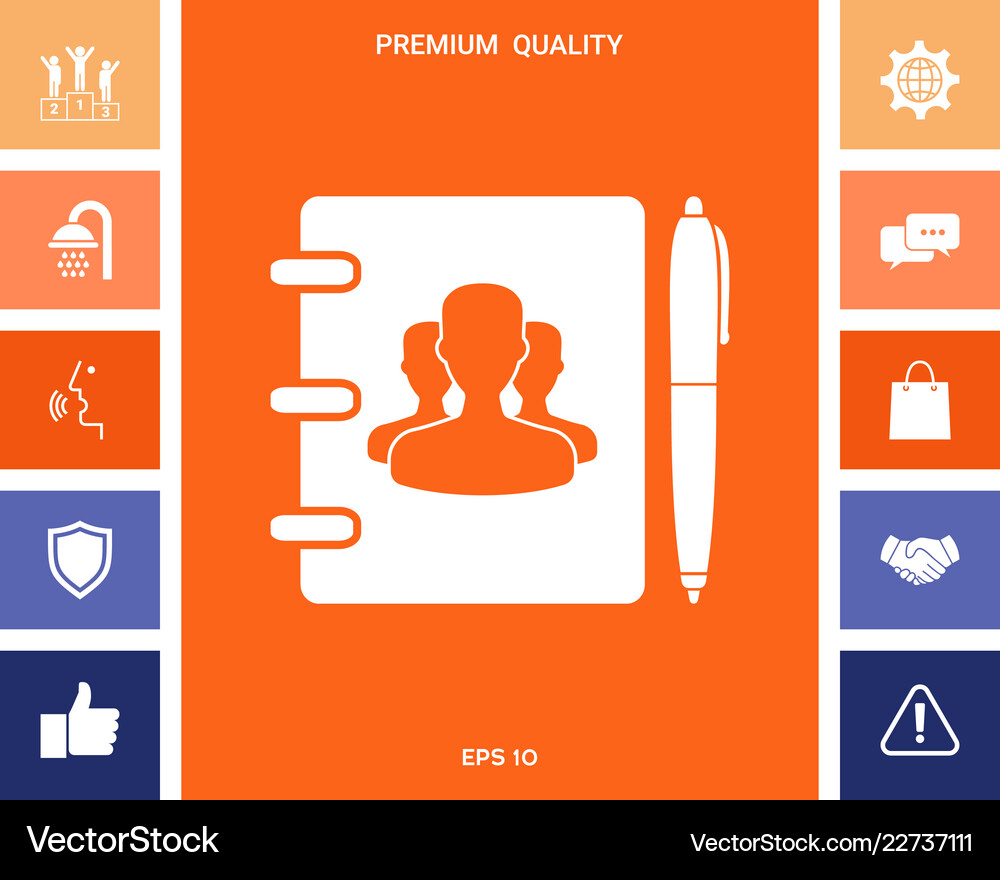 Notebook address phone book with symbol of group Vector Image