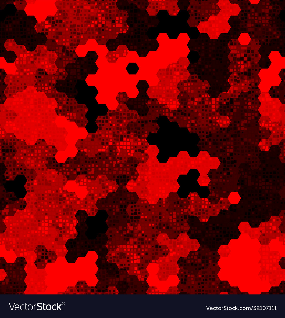 Ruby pattern triangles hexagons squares red vector image Ruby pattern triangles hexagons squares red
