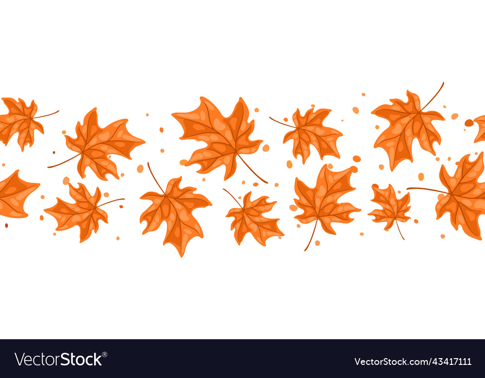 Seamless pattern with maple leaves image vector image Seamless pattern with maple leaves image