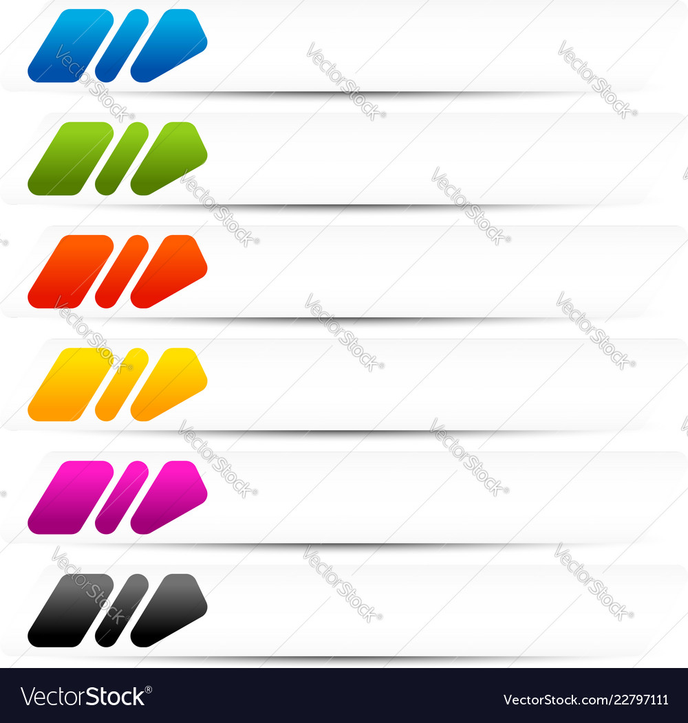 Set blank rectangular button backgrounds Vector Image Set blank rectangular button backgrounds