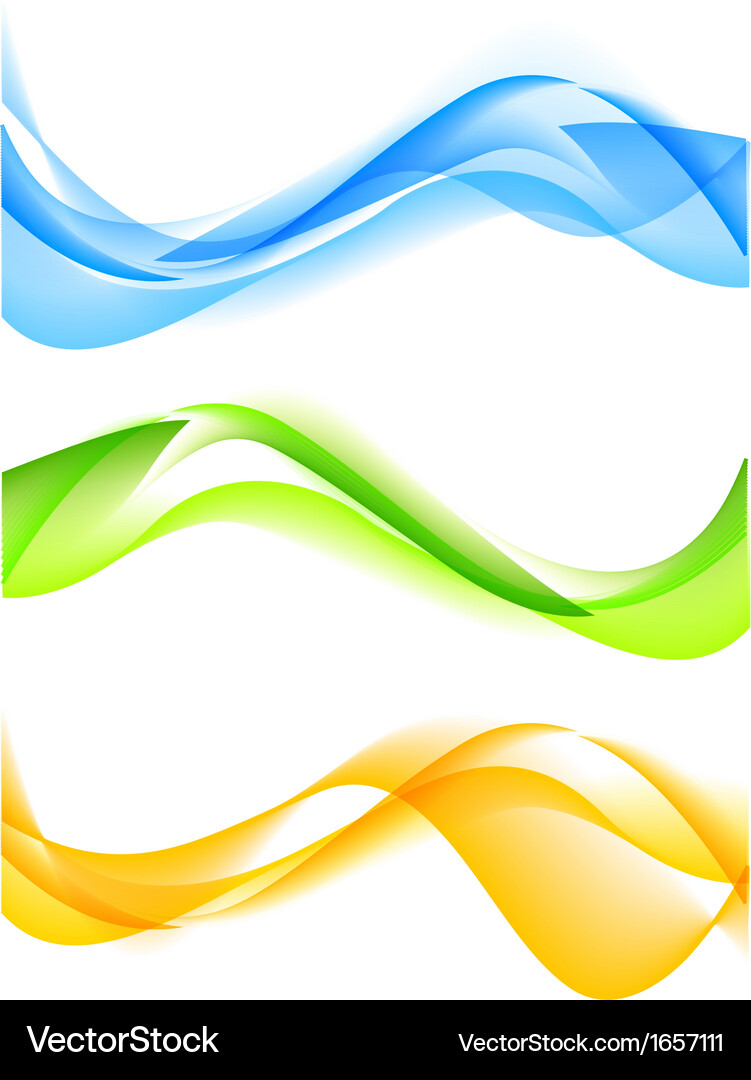 Set Of Wavy Banners Royalty Free Vector Image Vectorstock