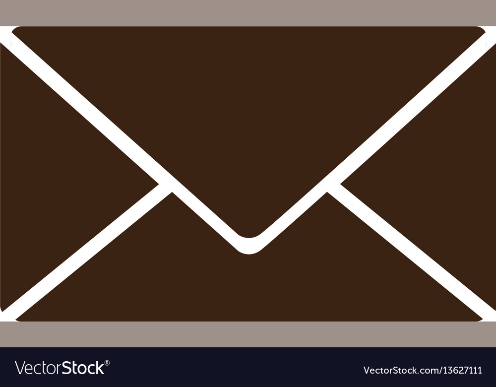 Silhouette envelope closed icon flat