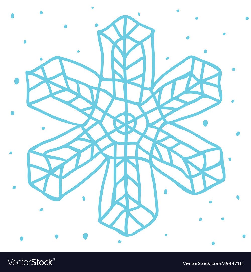Snowflake christmas element a single simple shape Vector Image Snowflake christmas element a single simple shape