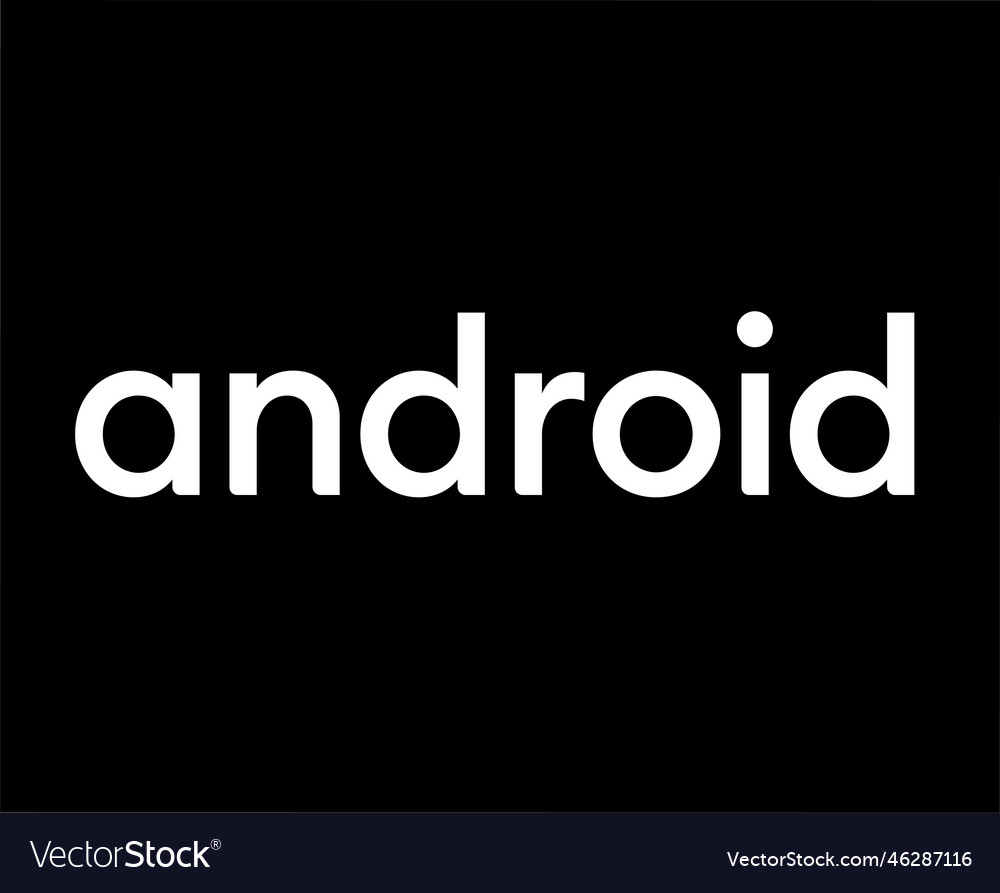 Android operating system logo symbol name white