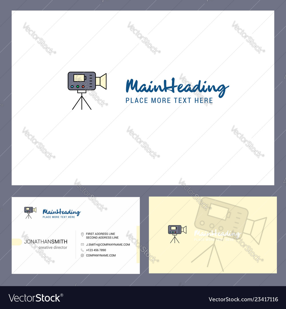 Camcoder logo design with tagline front and back Vector Image Camcoder logo design with tagline front and back