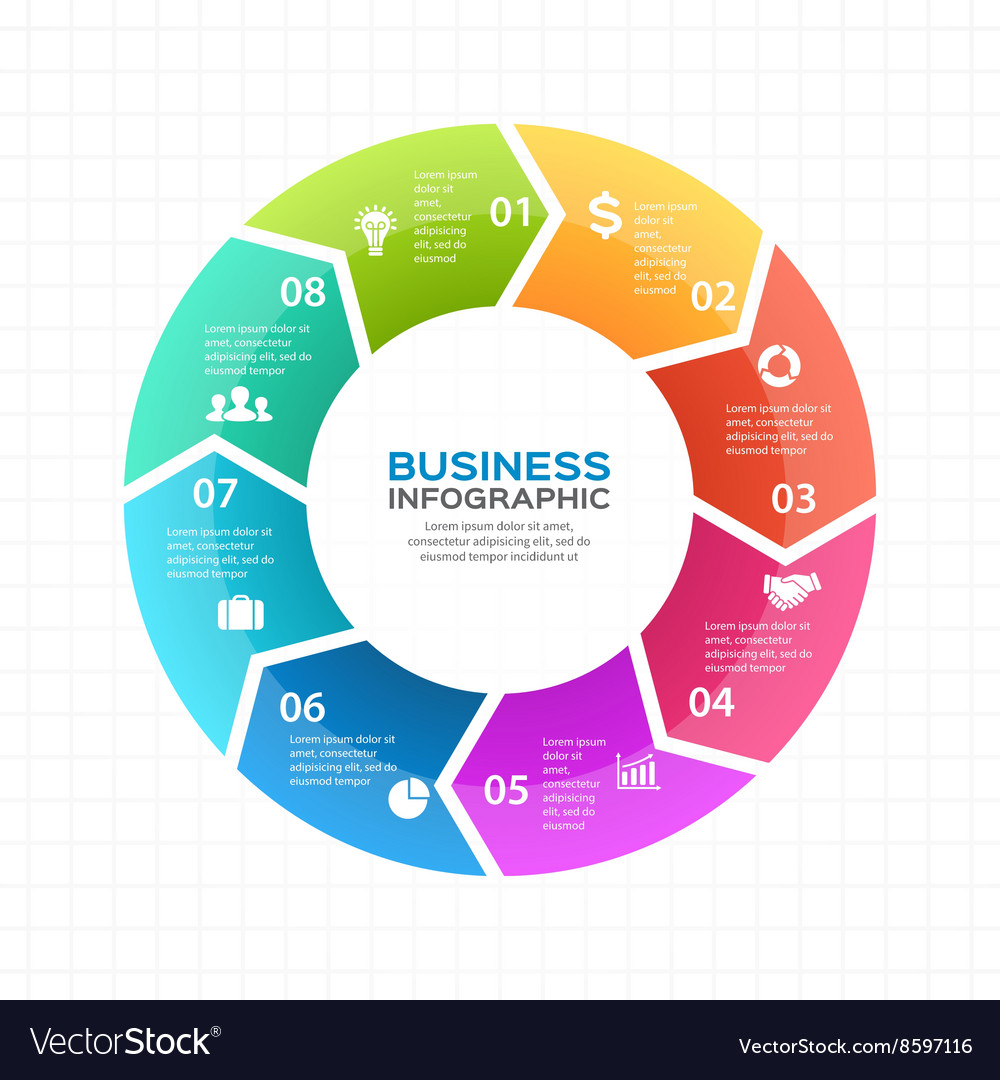 Circle arrows infographic diagram graph Royalty Free Vector