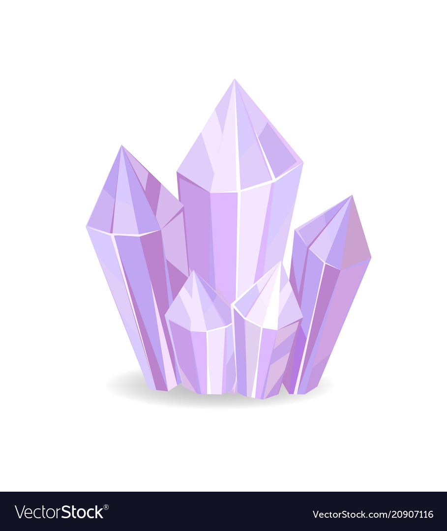 Crystalic stone purple color Royalty Free Vector Image