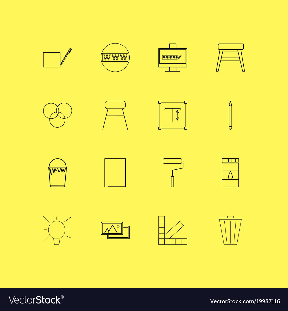 Design elements linear icon set simple outline