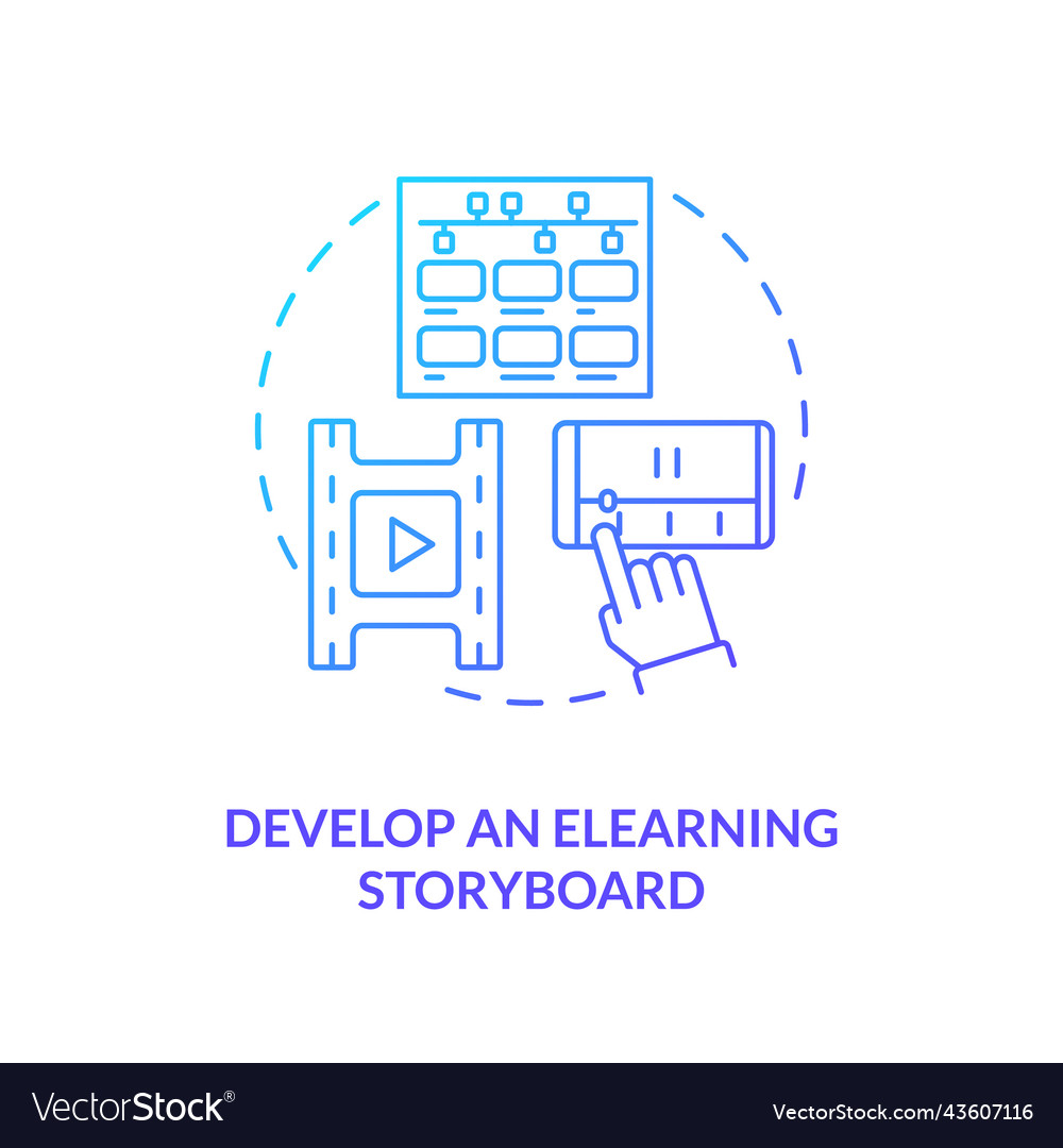 Develop elearning storyboard blue gradient