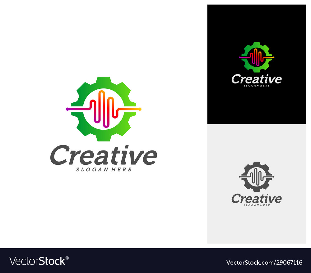 Health gear creative logo concepts pulse