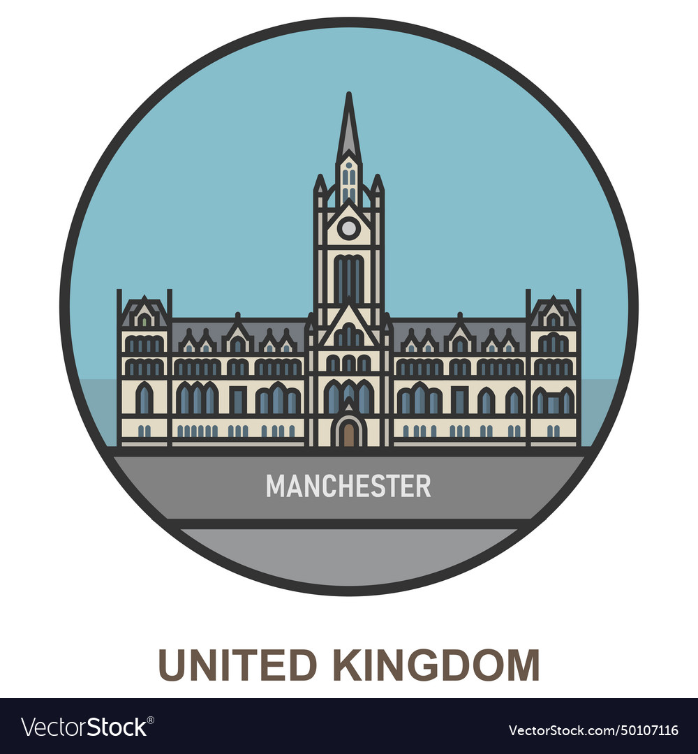 Manchester cities and towns in united kingdom Vector Image