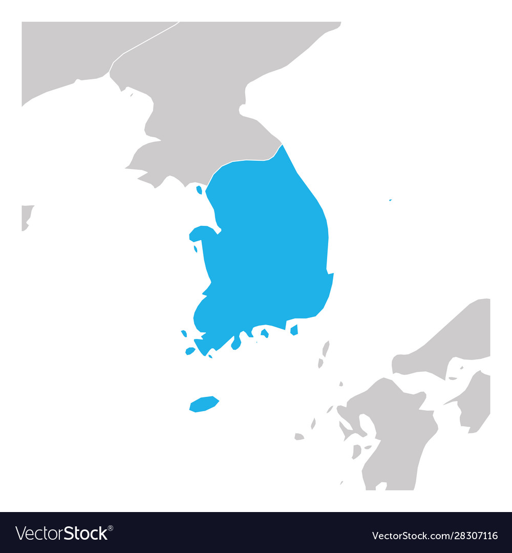 Map south korea green highlighted with neighbor Vector Image