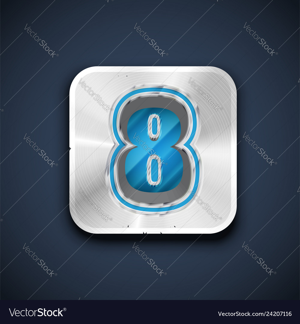 Metallic 3d character from a font set vector image Metallic 3d character from a font set