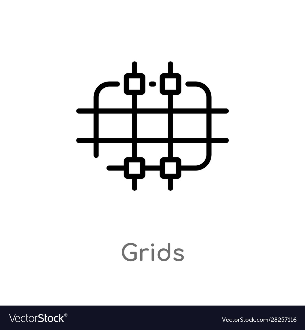 Outline grids icon isolated black simple line