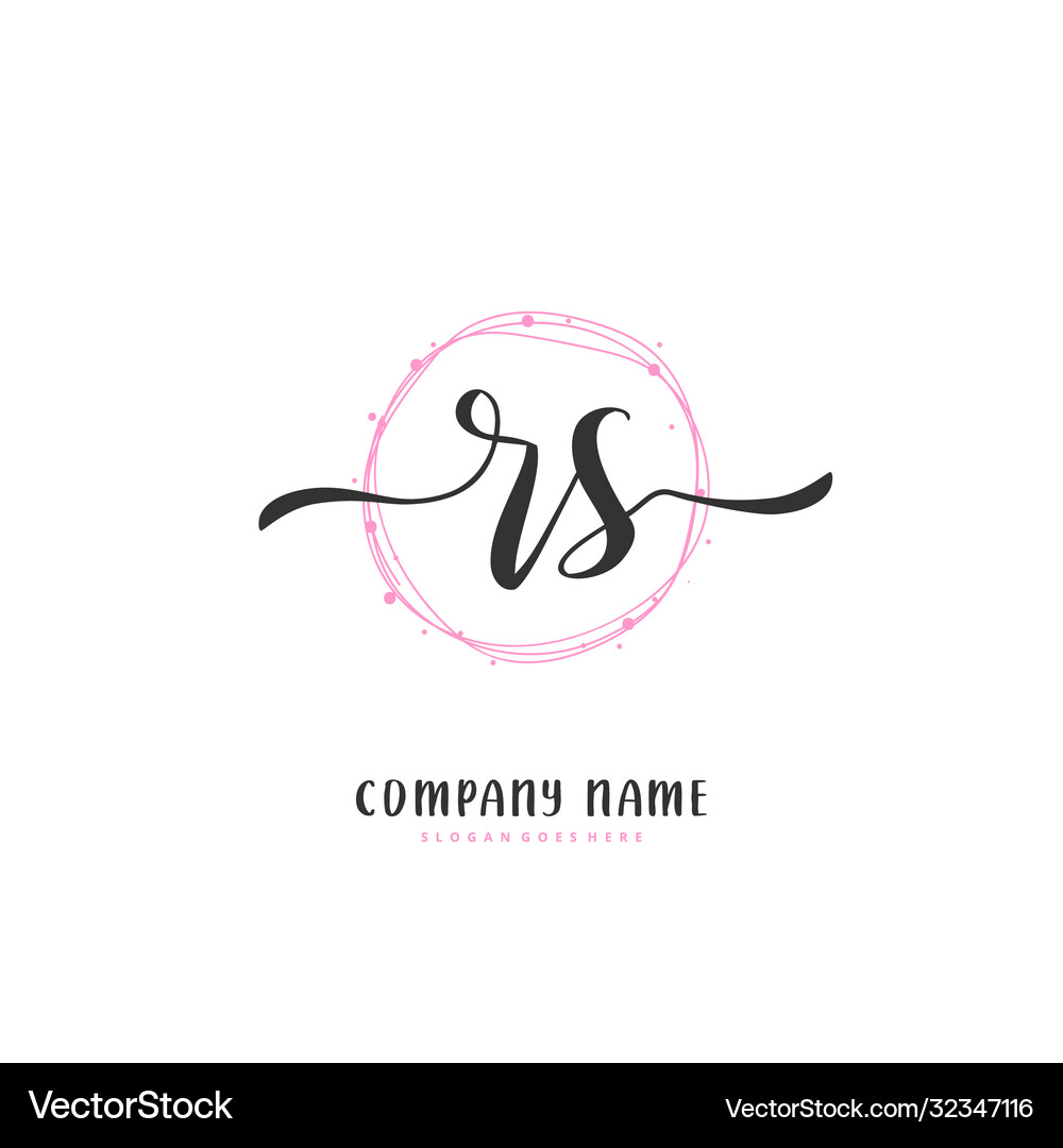 R s rs initial handwriting and signature logo Vector Image