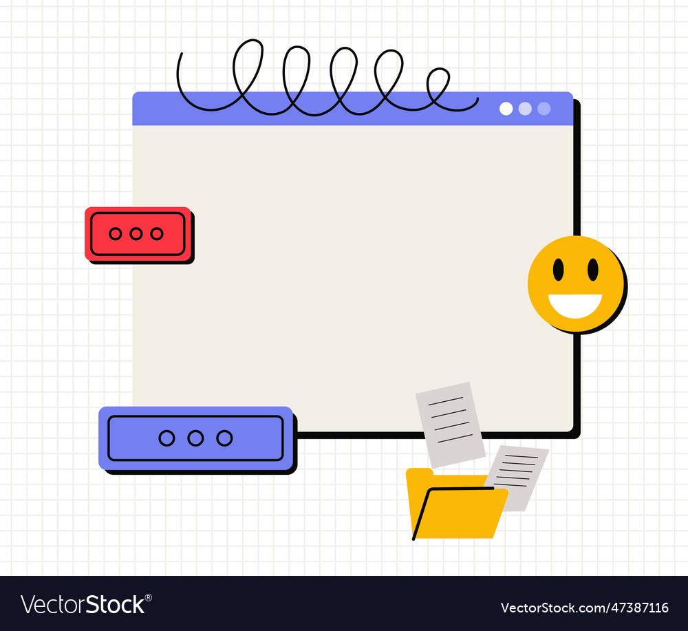 Retro interface for computer concept vector image Retro interface for computer concept