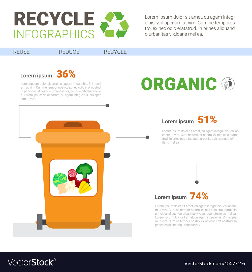 Rubbish container for organic waste infographic