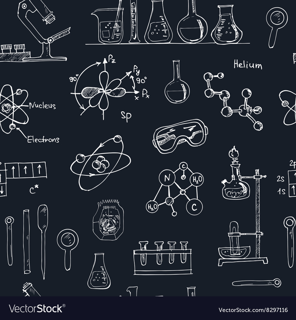 Wissenschaft Lab Doodle Muster