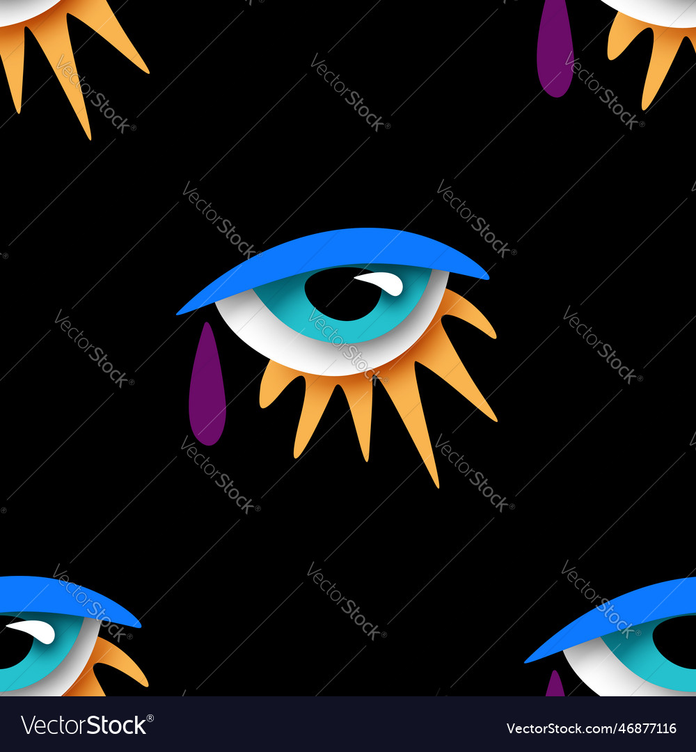 Seamless pattern with psyhodelical print vector image Seamless pattern with psyhodelical print
