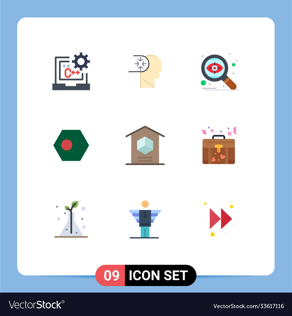 Set 9 modern ui icons symbols signs for flag