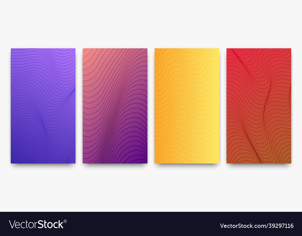 Set of halftone gradient backgrounds with dots vector image Set of halftone gradient backgrounds with dots