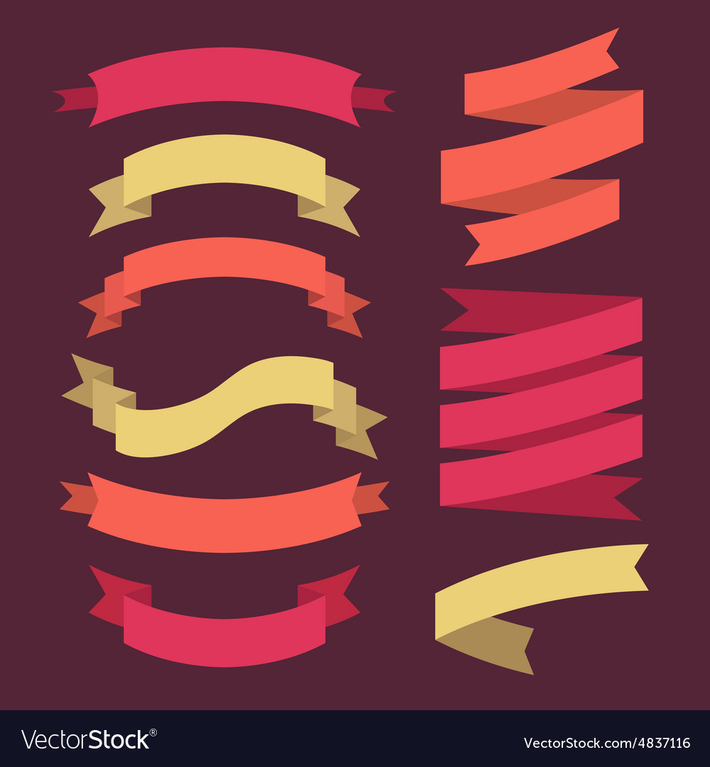 Set of ribbons and design elements