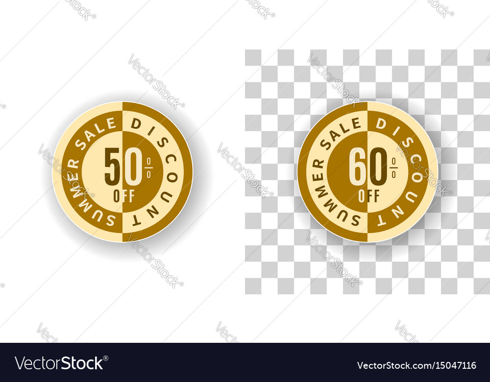 Summer sale sticker 50 and 60 percent discount