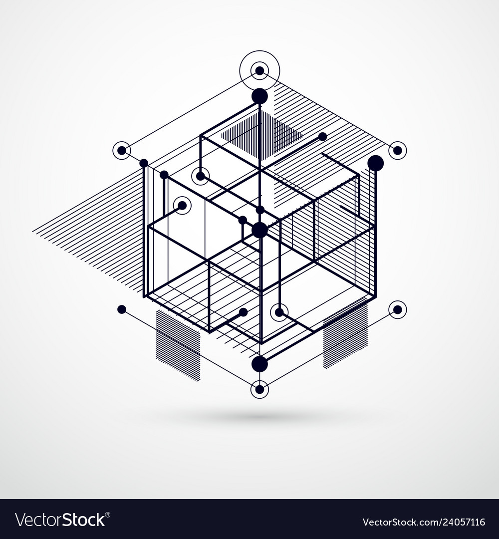 Technical blueprint black and white digital Vector Image