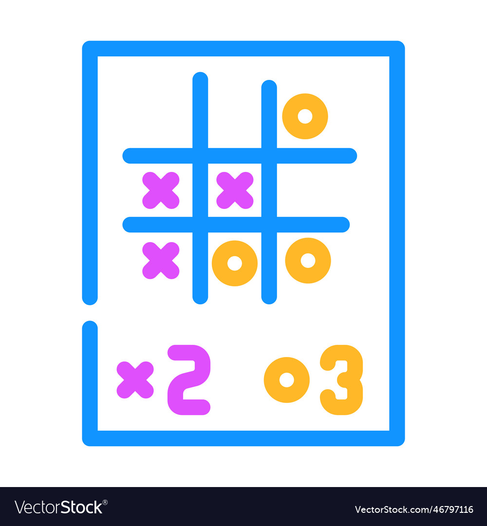 Tic tac toe game color icon