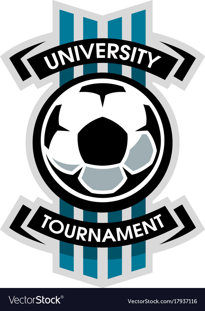 University championship soccer logo Royalty Free Vector