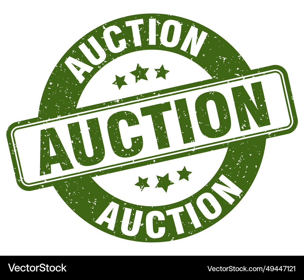 Auction stamp auction label round grunge sign Vector Image
