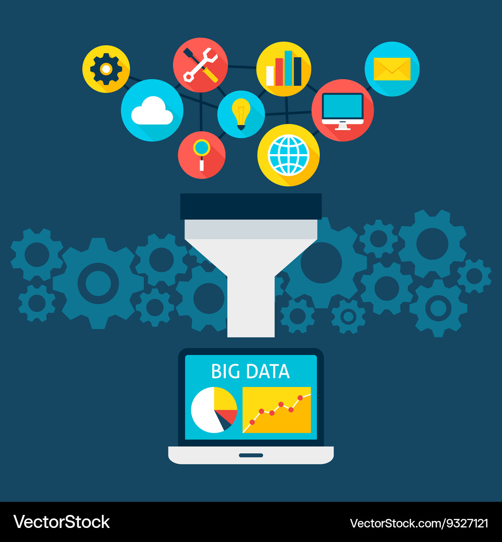Big Data Sales Funnel Concept Royalty Free Vector Image