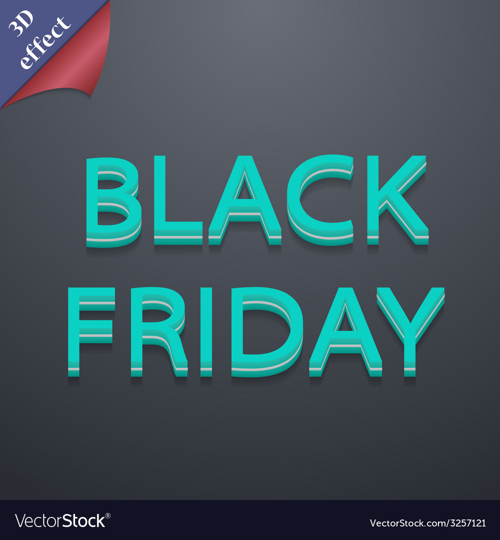 Black Friday Icon Symbol 3d Style Trendy Modern Vector Image