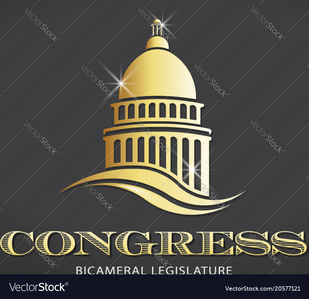 Congress gold capitol icon design Royalty Free Vector Image