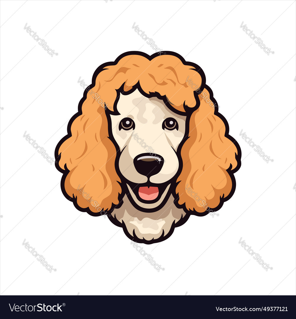 Corded poodle dog breed cute cartoon kawaii Vector Image