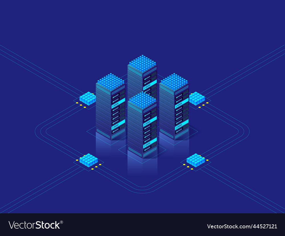 Data center concept isometric Royalty Free Vector Image