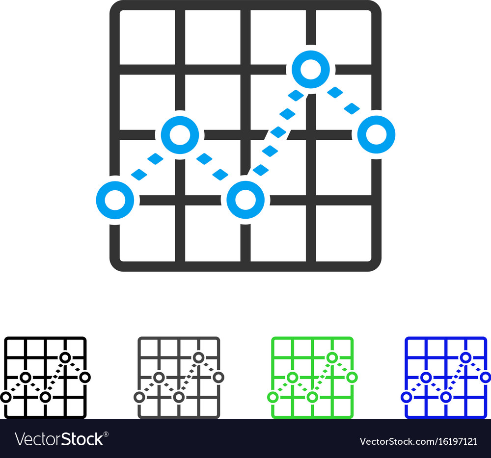 Dotted line grid plot flat icon