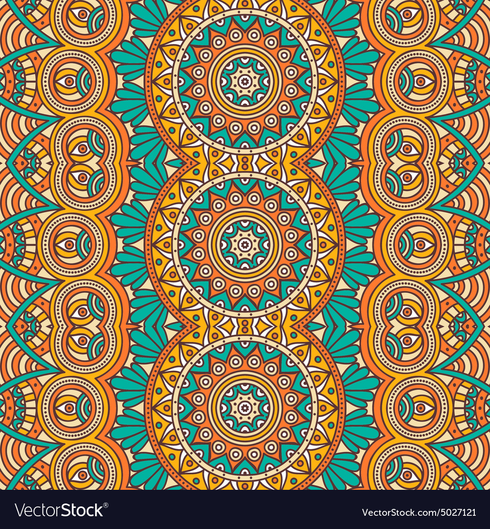 Ethnic floral seamless pattern Royalty Free Vector Image