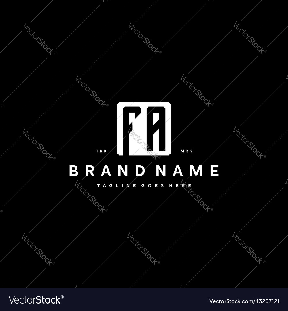 Fa monogram logo design with square rectangular