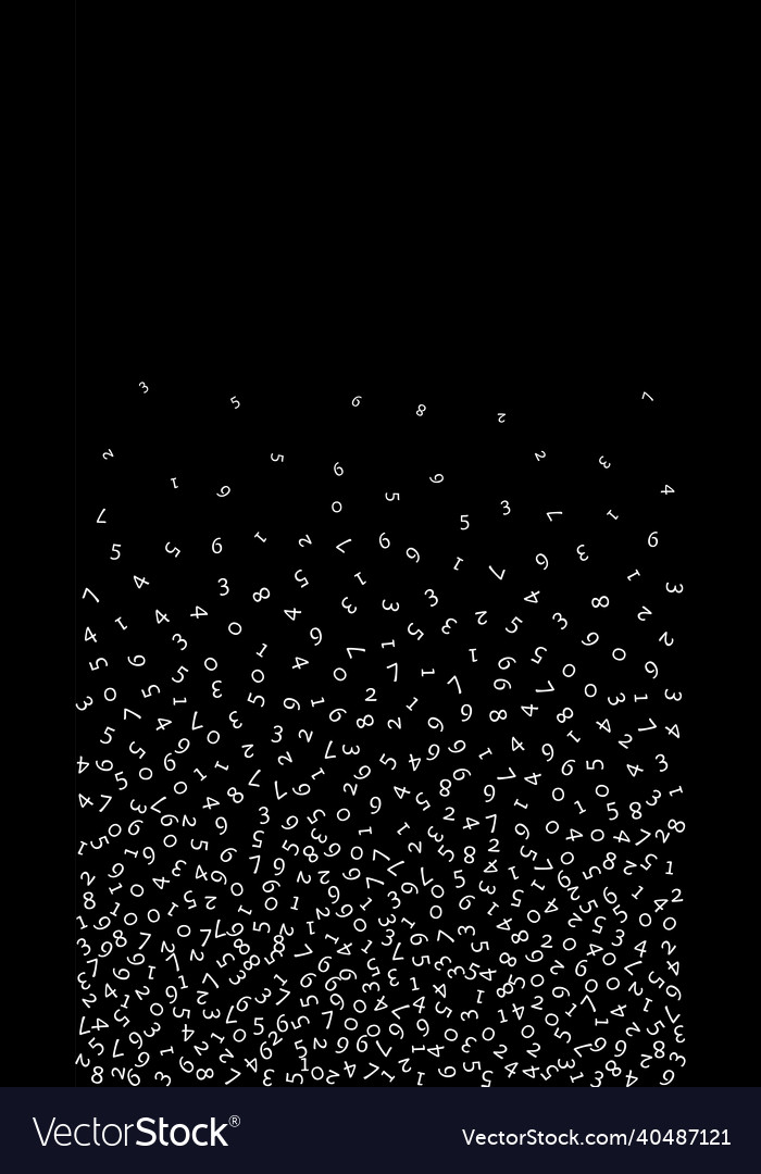 Falling numbers Big Data Konzept binär weiß vector image Falling numbers Big Data Konzept binär weiß