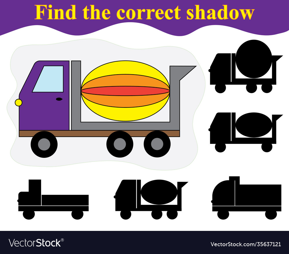 Find shadow cement mixer educational game