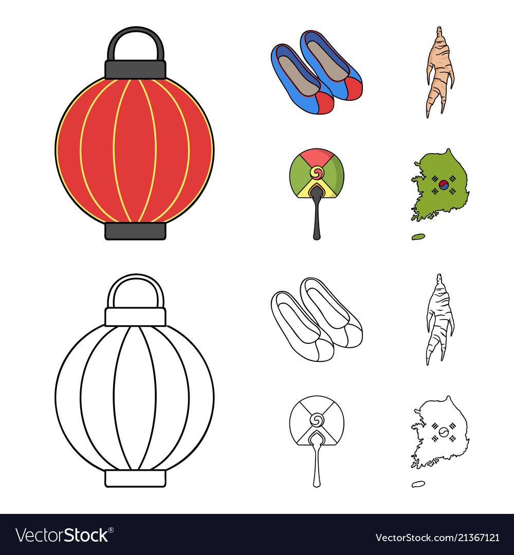 Healing root korean flashlight national shoes Vector Image