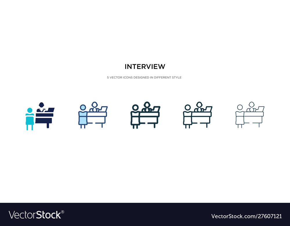 Interview icon in different style two colored