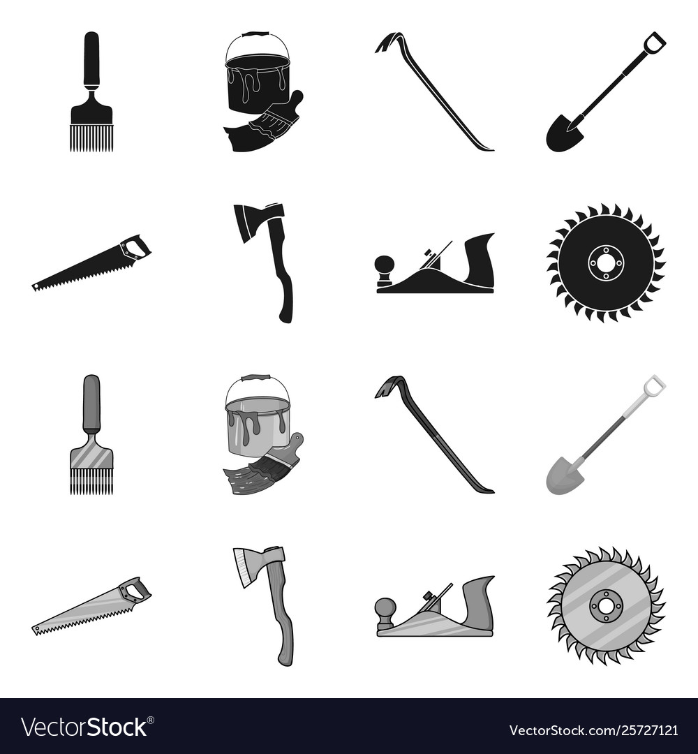 Isolated object tool and construction icon set Vector Image Isolated object tool and construction icon set