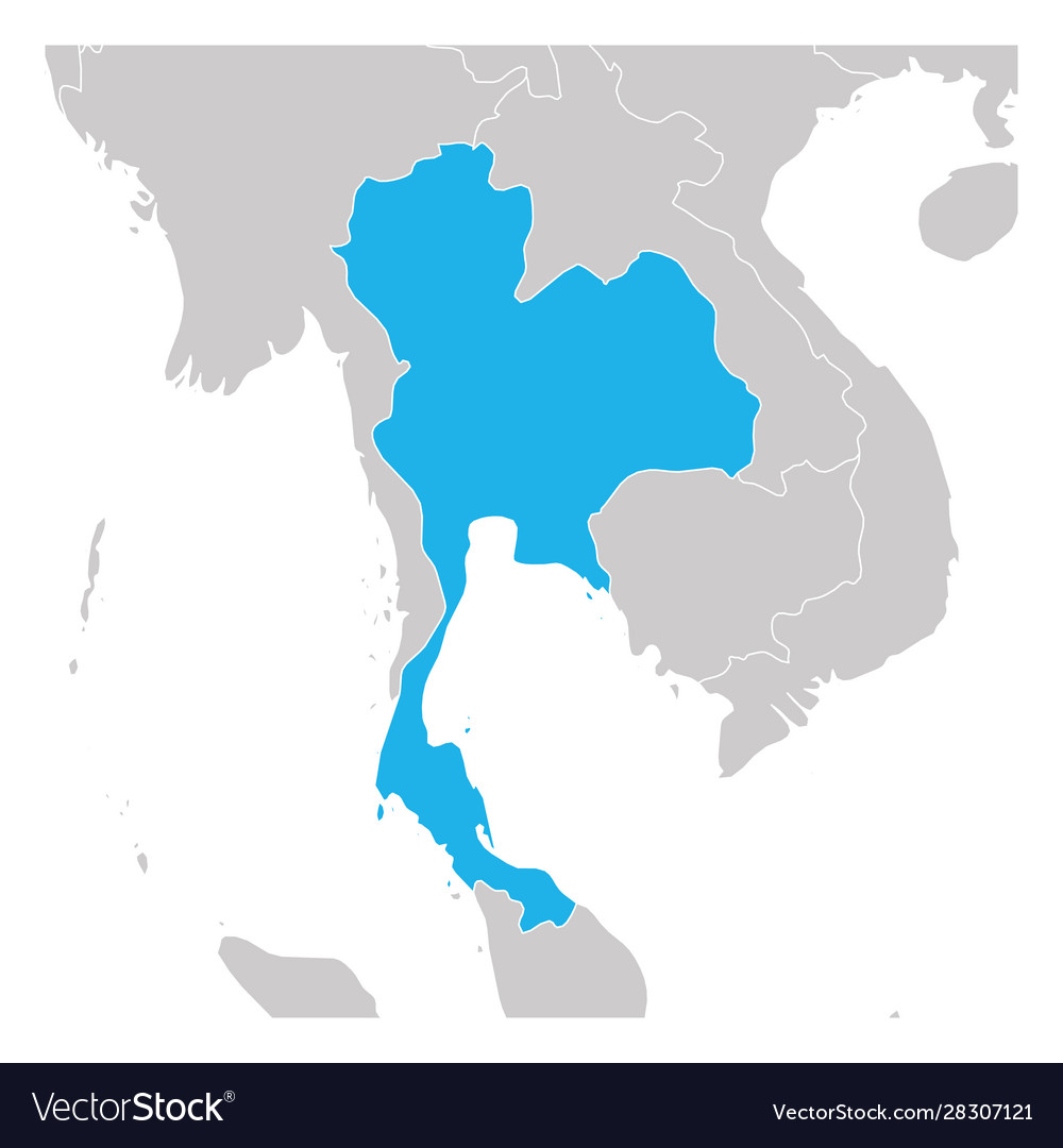 Map thailand green highlighted with neighbor vector image Map thailand green highlighted with neighbor