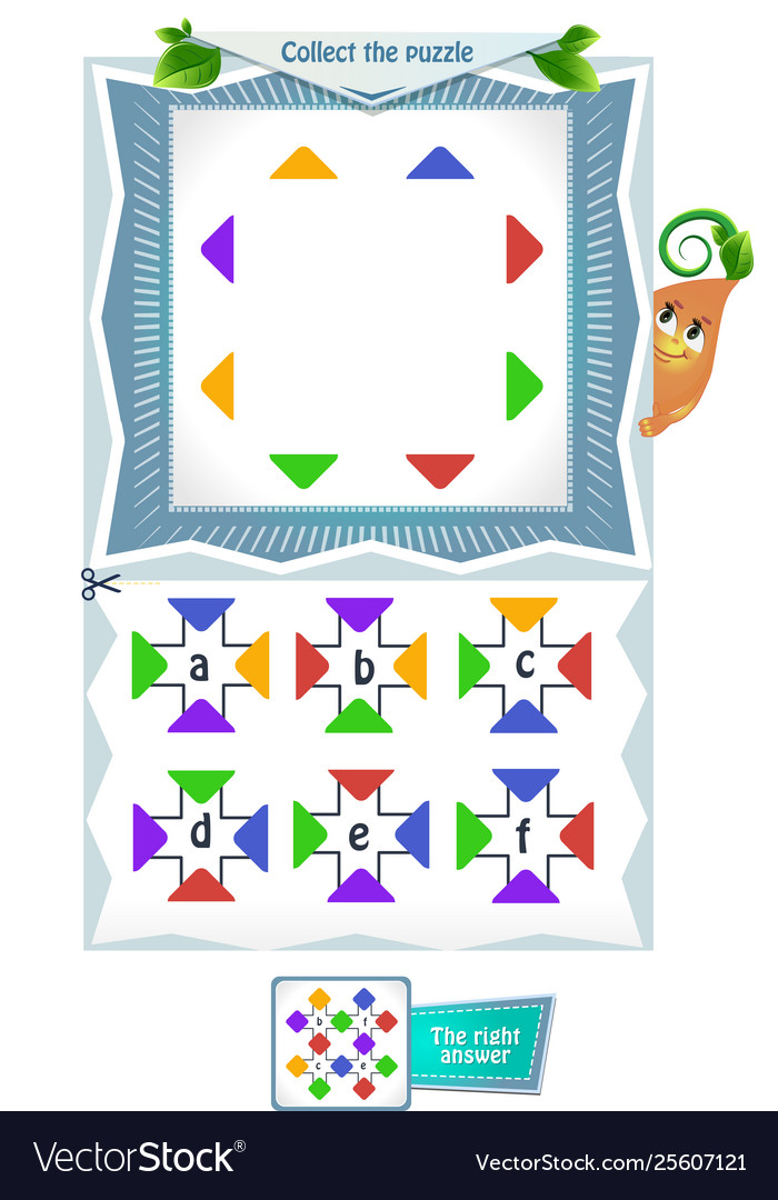 Mental Rotation Puzzles Form vector image Mental Rotation Puzzles Form